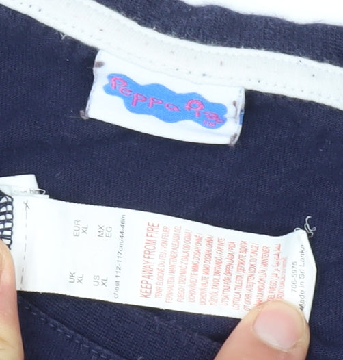 Peppa Pig XL Blue Cotton Daddy Pig T-Shirt