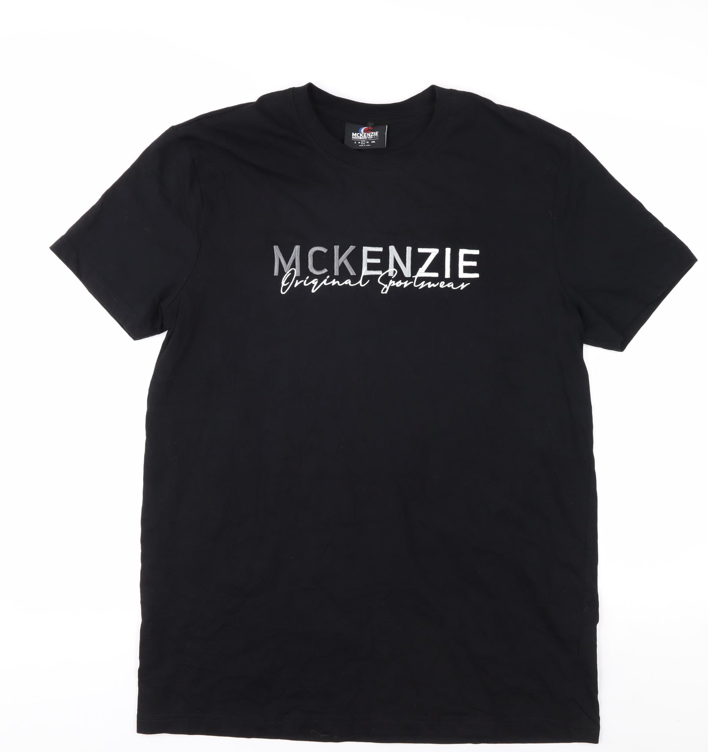 McKenzie Men's Black L Crew Neck T-Shirt