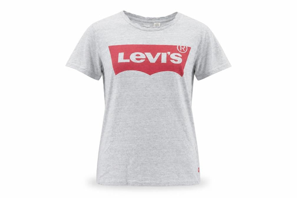 Front view of Levi's Women's Grey Basic Crew Neck T-Shirt -, size S