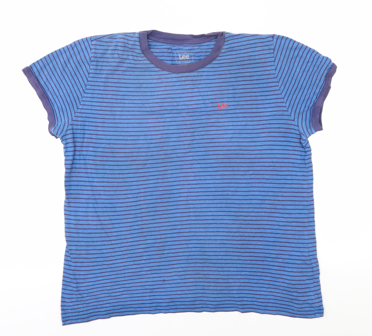 Lee Unisex Adults Blue Striped Relaxed Fit T-Shirt
