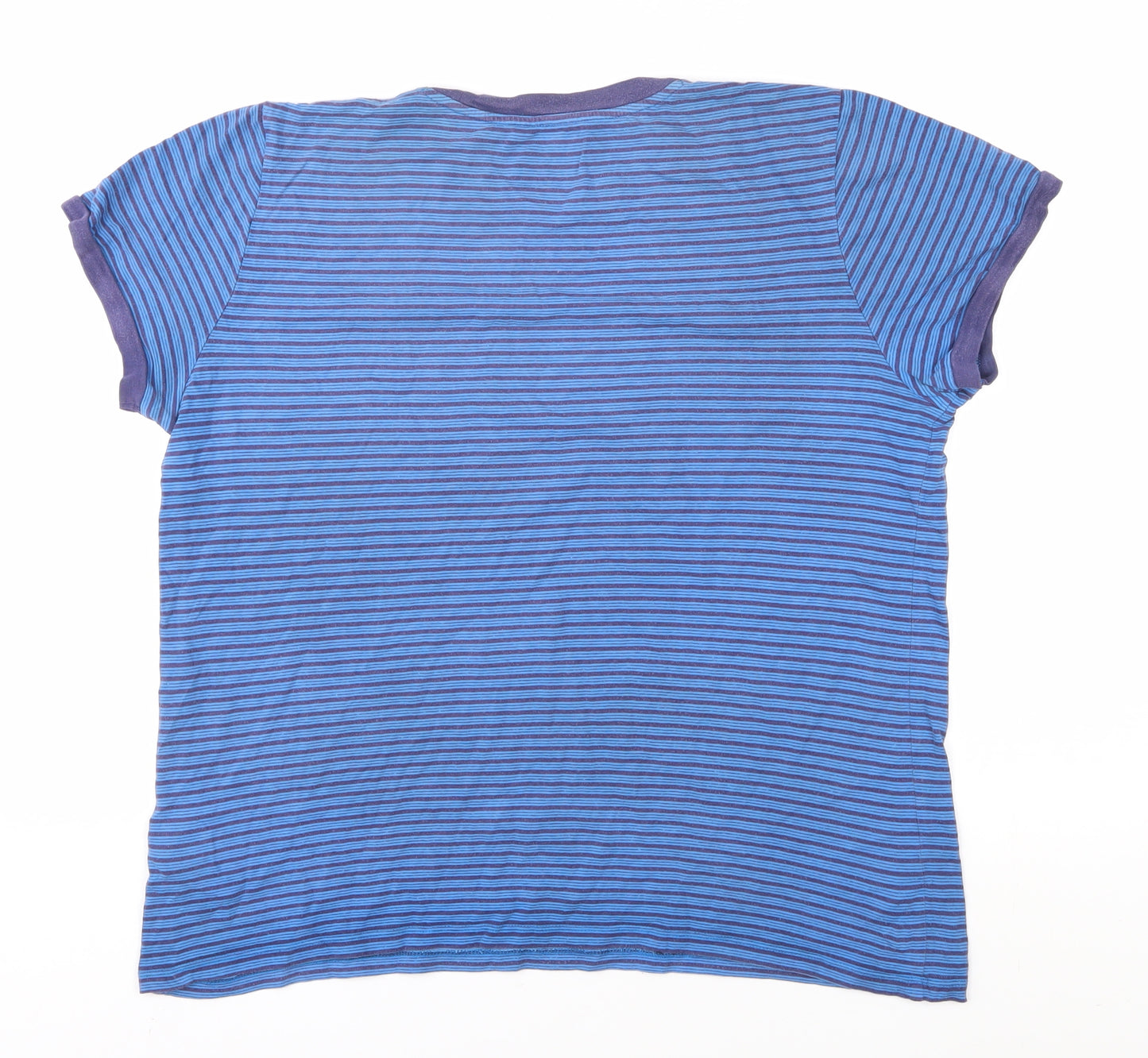 Lee Unisex Adults Blue Striped Relaxed Fit T-Shirt