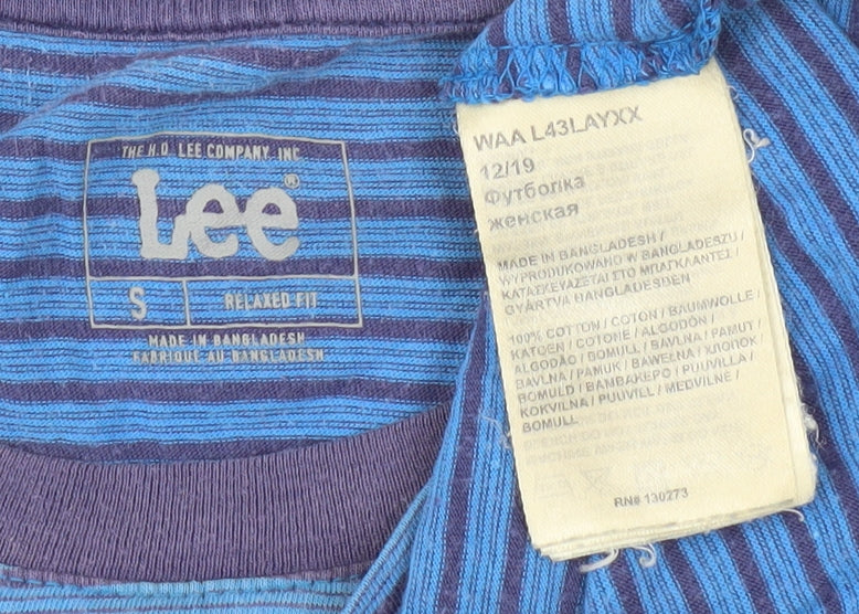 Lee Unisex Adults Blue Striped Relaxed Fit T-Shirt