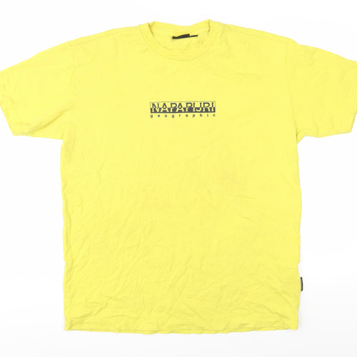 Napapijri Men's Yellow Cotton Short Sleeve T-Shirt