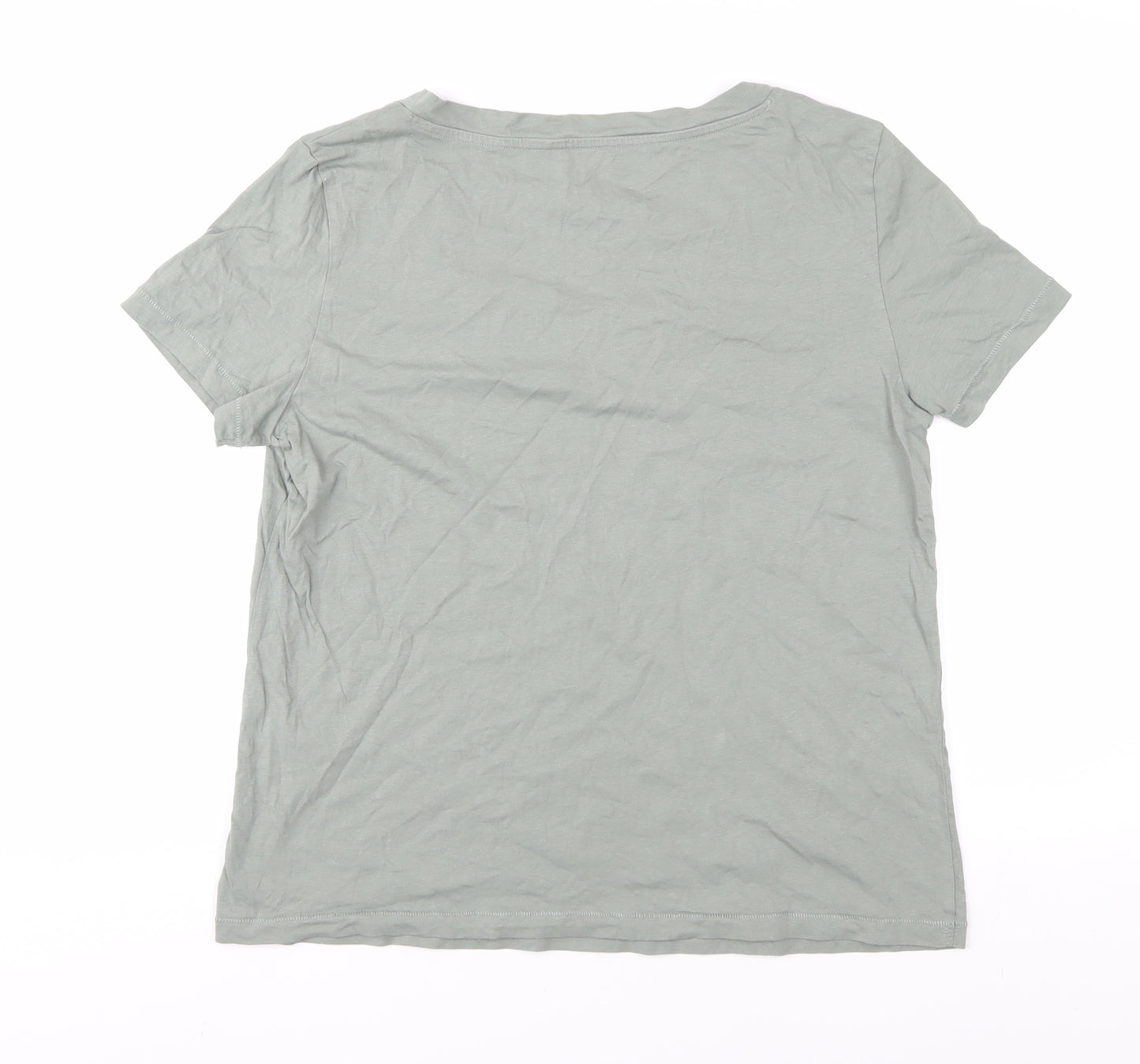 GAP Men's Green V-Neck T-Shirt, Medium, Cotton