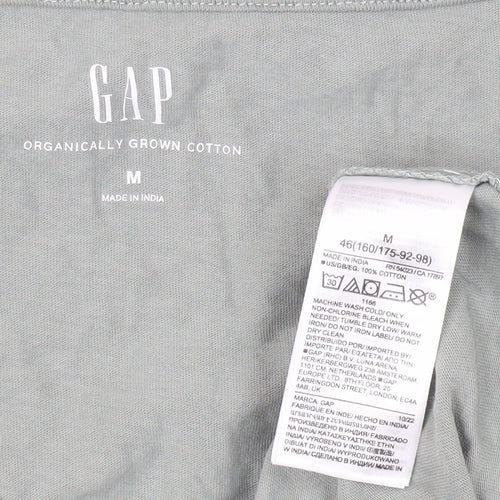 GAP Men's Green V-Neck T-Shirt, Medium, Cotton