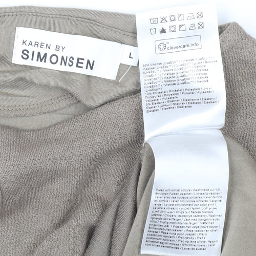Karen by Simonsen Women's Beige Long Sleeve Jersey Top