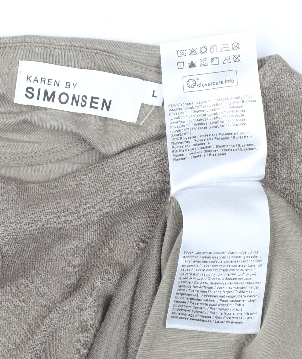 Karen by Simonsen Women's Beige Long Sleeve Jersey Top