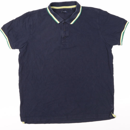 Brave Soul Men's Blue Polo Shirt L