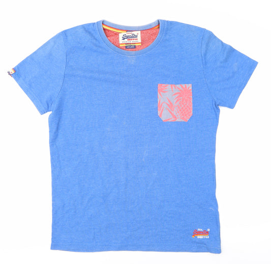 Superdry Men's Blue Crew Neck Vintage T-Shirt L