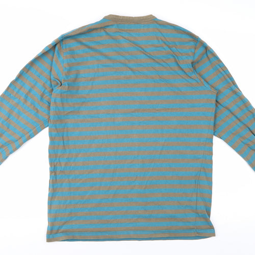 Agnes b. Women's Blue Striped Long Sleeve T-Shirt