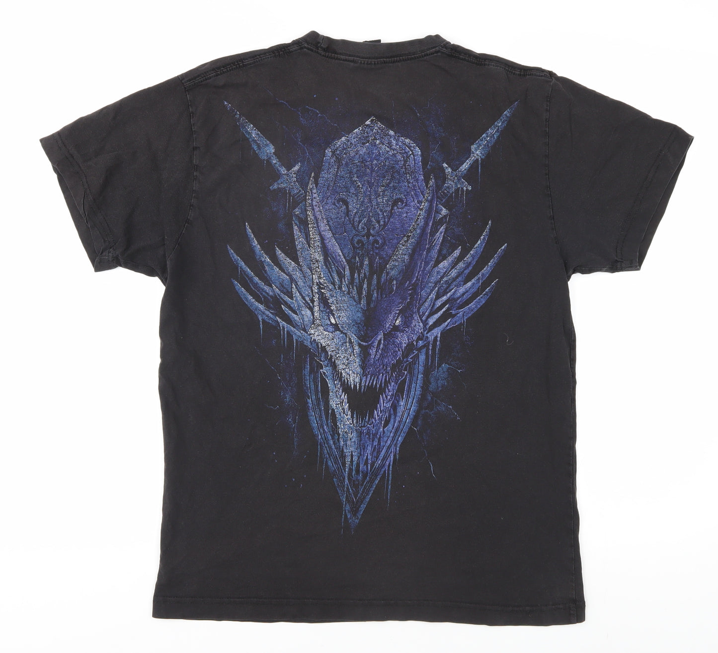 Spiral Dragon Gothic Men's Black M T-Shirt Fantasy Design