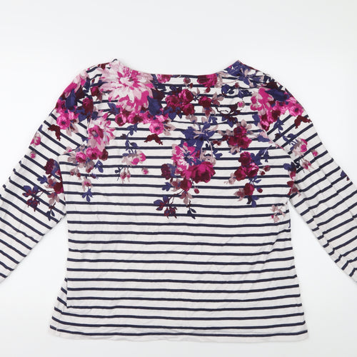 Joules Women's Multicoloured Floral Stripe T-Shirt, Size 16