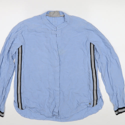 Cecil Men's Blue Long Sleeve Button-Up Shirt Size S