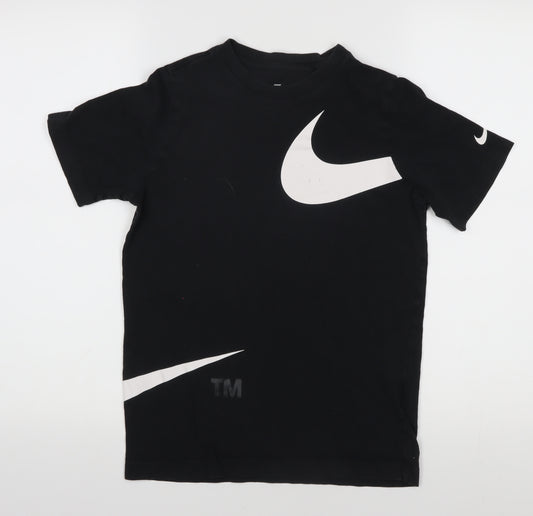 Nike Boys Black Graphic Logo T-Shirt - 11-12 Years, Cotton