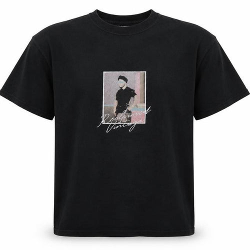 Reclaimed Vintage Men's Black Graphic T-Shirt L