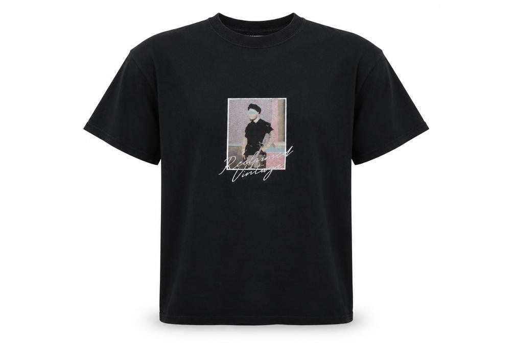 Reclaimed Vintage Men's Black Graphic T-Shirt L