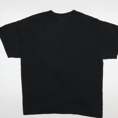 Reclaimed Vintage Men's Black Graphic T-Shirt L
