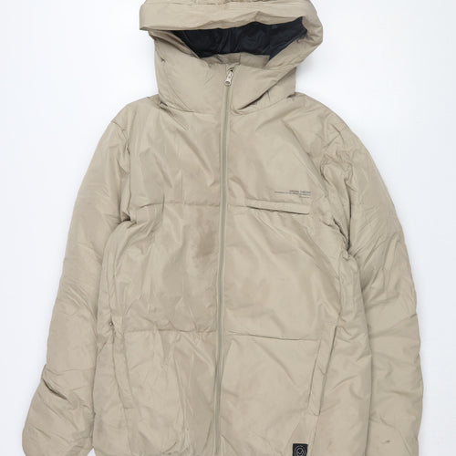 Pull&Bear Men's Beige Puffer Jacket Medium S