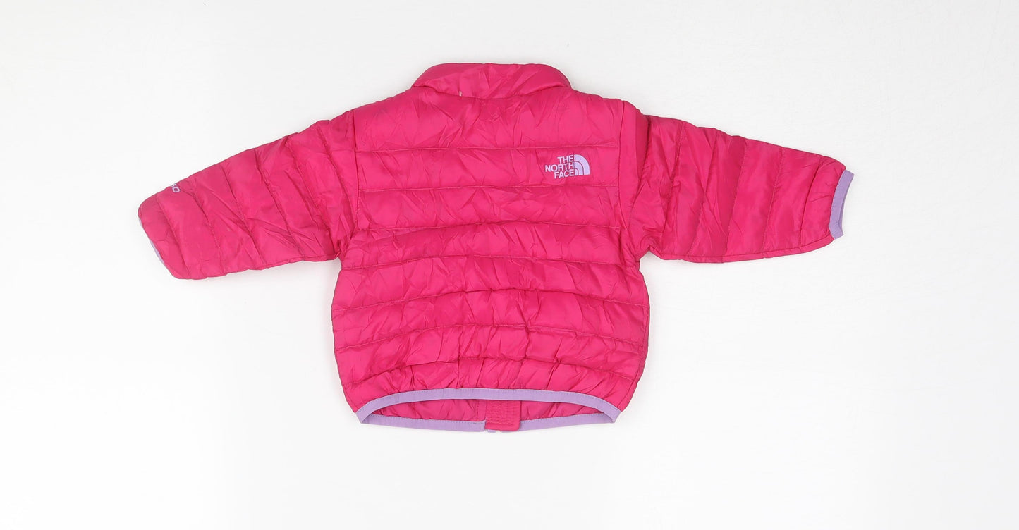 The North Face Girls Pink Puffer Jacket 2XS Lightweight