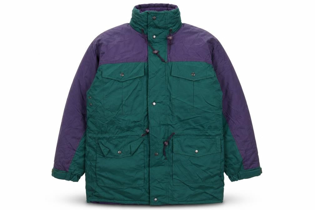 Front view of Wyvern Men's Green Hooded Parka Jacket, size L