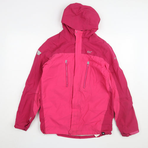 Regatta Pink Girls Rain Coat 14 Years - Hooded Outdoor Jacket