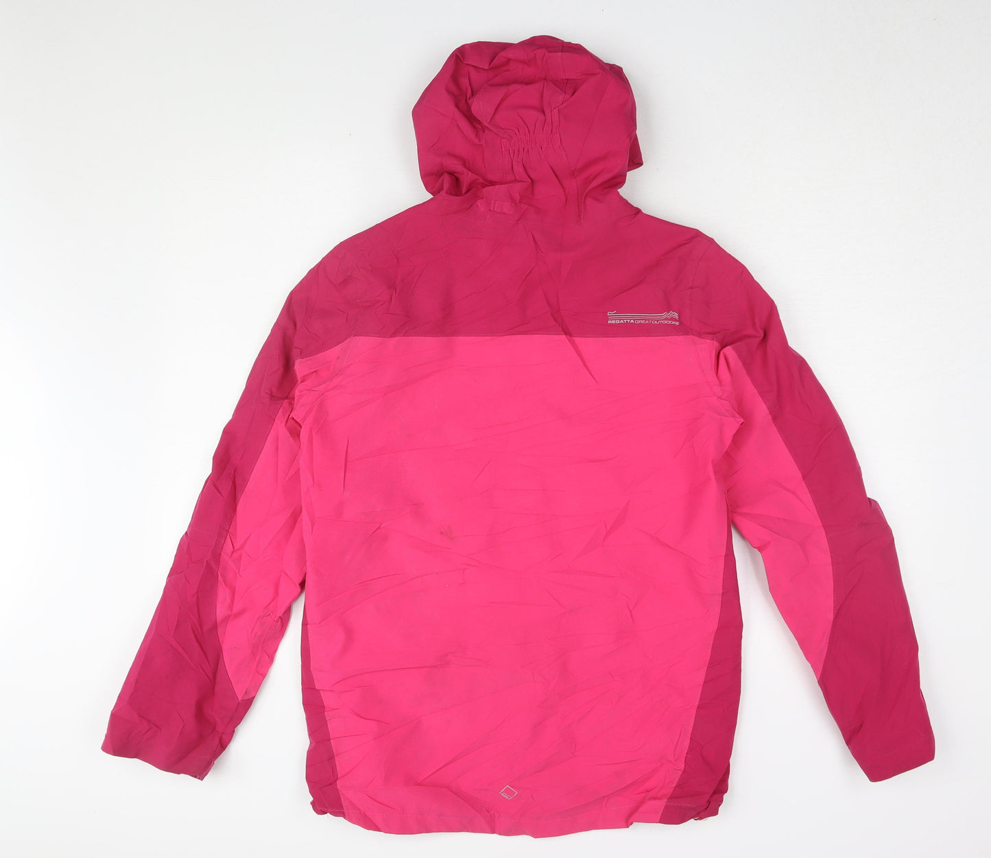 Regatta Pink Girls Rain Coat 14 Years - Hooded Outdoor Jacket