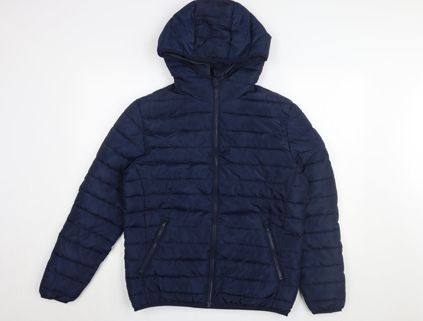 Jack & Jones Men's Blue Hooded Puffer Jacket M