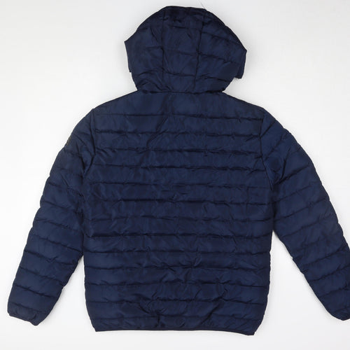 Jack & Jones Men's Blue Hooded Puffer Jacket M