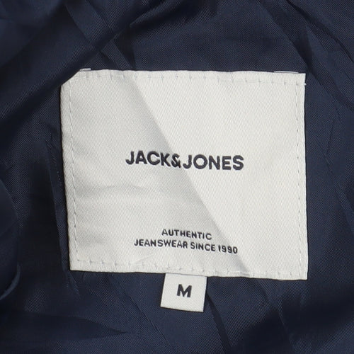 Jack & Jones Men's Blue Hooded Puffer Jacket M