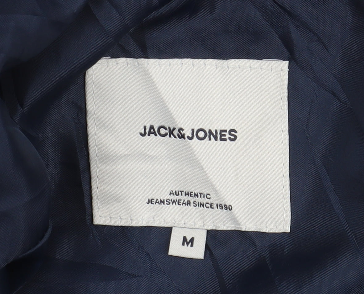 Jack & Jones Men's Blue Hooded Puffer Jacket M