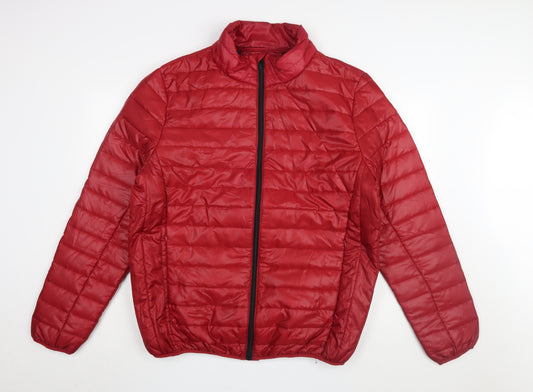 Pierre Cardin Men's Red Puffer Jacket 2XL Stand-Up Collar