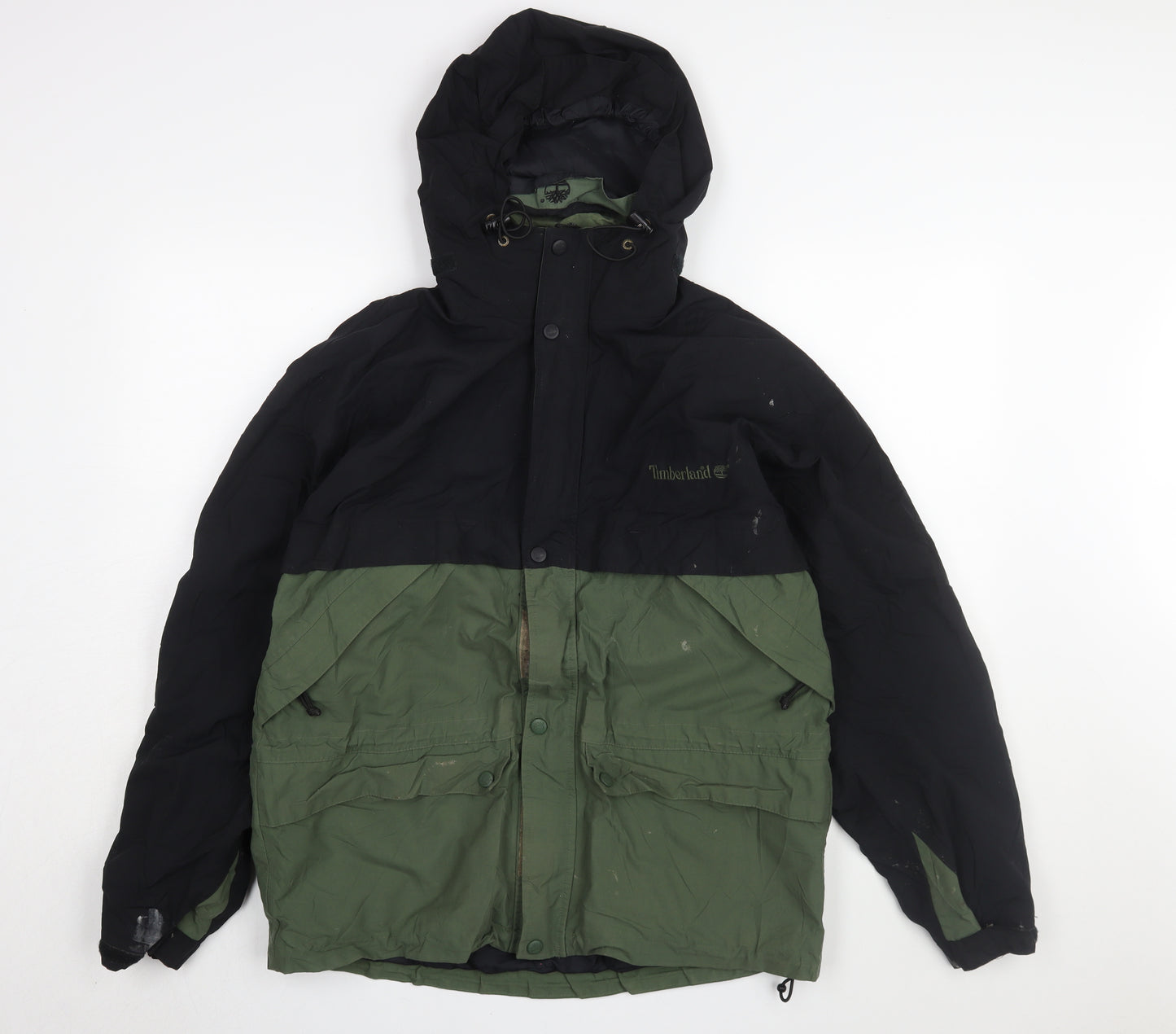 Timberland Men's Green Parka Jacket M Hooded Outdoor
