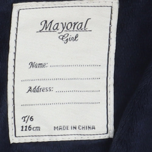 Mayoral Girls Red Plaid Coat with Faux Fur Trim, Size 6 Years