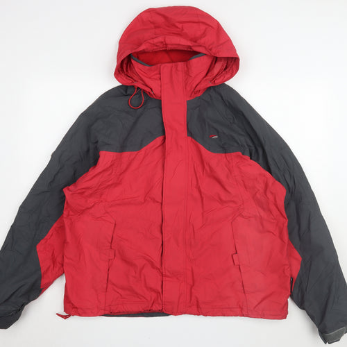 Mountainlife Men's Red Parka Jacket L Hooded Waterproof