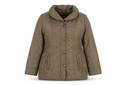 Front view of Barbara Lebek Women's Brown, size 12, Puffer Jacket