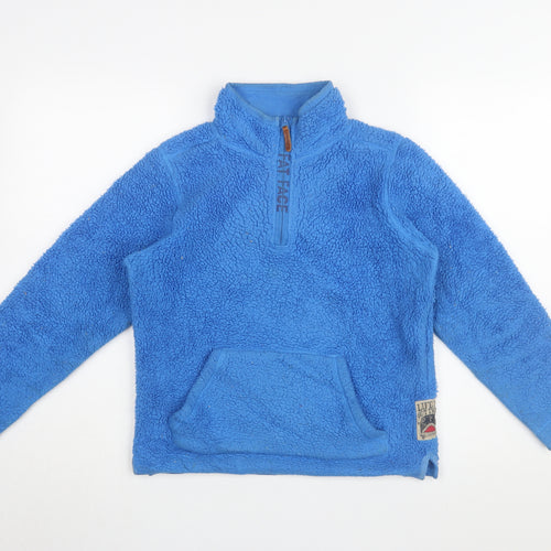 FatFace Boys Blue Fleece 1/2 Zip Graphic Sweatshirt 10-11 Years