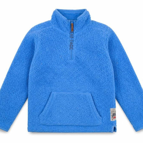 FatFace Boys Blue Fleece 1/2 Zip Graphic Sweatshirt 10-11 Years