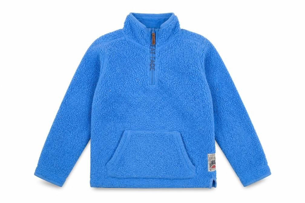 FatFace Boys Blue Fleece 1/2 Zip Graphic Sweatshirt 10-11 Years