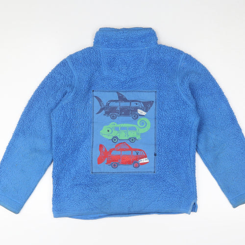 FatFace Boys Blue Fleece 1/2 Zip Graphic Sweatshirt 10-11 Years