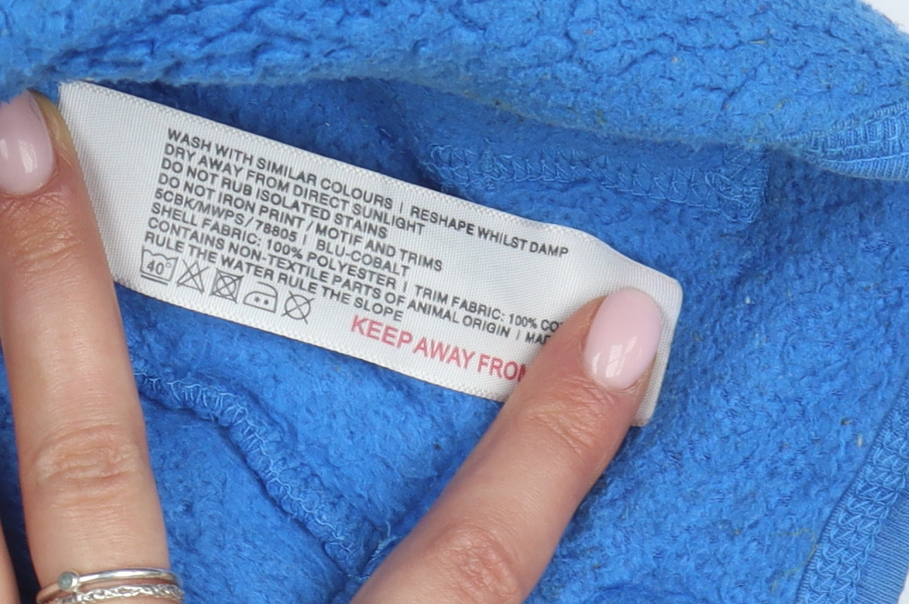 FatFace Boys Blue Fleece 1/2 Zip Graphic Sweatshirt 10-11 Years