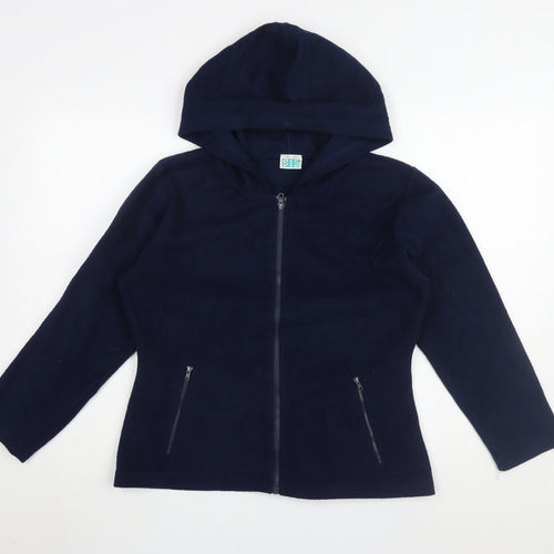 New Look Girls Blue Full Zip Hoodie Size 14 Fleece