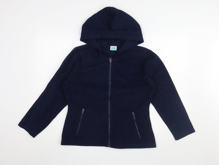 New Look Girls Blue Full Zip Hoodie Size 14 Fleece