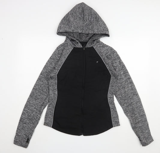 Workout Women's Grey Mid-Length Hoodie Jacket