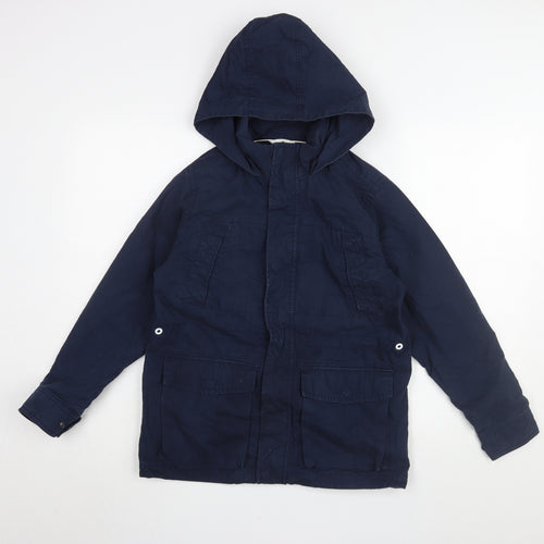 GapKids Boys Blue Parka Jacket 12-13 Years Hooded Mid-Length