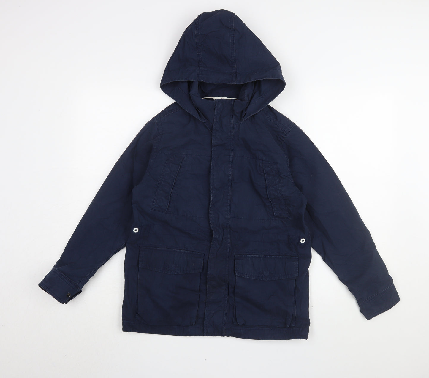 GapKids Boys Blue Parka Jacket 12-13 Years Hooded Mid-Length