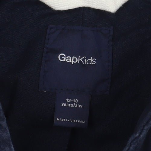 GapKids Boys Blue Parka Jacket 12-13 Years Hooded Mid-Length