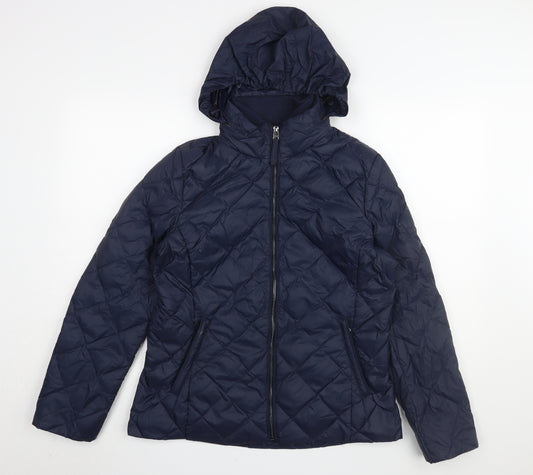 Marks and Spencer Women's Blue Puffer Jacket Size 12