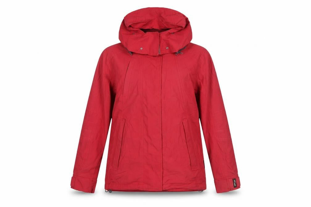 Front view of James Harvest Women's Red Hooded Jacket S Regular