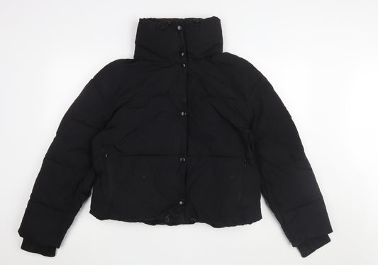 Zara Women's Black Puffer Jacket Size M Winter Casual