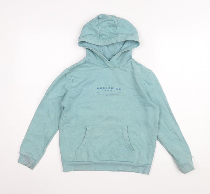 Marks and Spencer Girls Blue Pullover Hoodie 9-10 Years